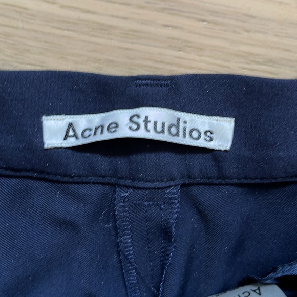 Acne studios cropped wool navy trousers - Picture 2 of 8